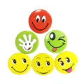 Tinplate smiley face pinback badge, funny expression metal brooch pin for backpack clothes decor - Mixed Smiley Faces (45mm) / Bulk Packaging / Random Mixed Colors