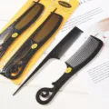 Professional black plastic hair styling comb set, durable anti-static tail comb for salon. - Two-Piece Set / Black