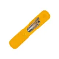Kit cure-oreilles en acier inoxydable avec un etui en cuir jaune pour soins quotidiens - Bleu