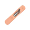 Kit cure-oreilles en acier inoxydable portable avec étui en cuir rose pour le soin quotidien. - Vert