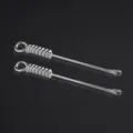 Portabele metalen orenreiniger set met spiraalhandvat, roestvrijstalen oorlepel reinigingsgereedschap. - Zilver