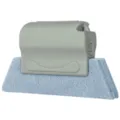 Detachable window groove cleaning brush with blue scouring pad and grey plastic handle - Gray