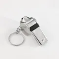 Metal sports referee whistle with keychain, silver survival whistle for outdoor training gear - Metal Whistle with Chain