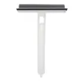 Multifunctional window squeegee and glass cleaning brush with mesh sponge for efficient home cleaning. - White