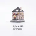 Detailed miniature Style A resin Christmas house ornament, dimensions 4.5x5x6cm. - Style A (Pink Wall) / 4.5*5*6cm