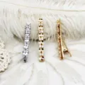 Detail van DIY-parelhaarclips met 18K vergulding en glinsterende CZ-stenen - Ronde Stijl / 6x50mm / 18K Goud