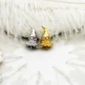 Detailed view of cute octopus shaped pearl cap bails in gold and silver finishes - Gold Wizard / 12x18mm