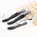 Stainless steel waiter's friend red wine corkscrew multifunctional bottle opener main view - Black