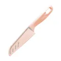 Nordic pink stainless steel fruit knife with protective sheath for home kitchen use. - About 20cm / Pink