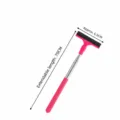 Car rearview mirror retractable wiper with rubber head and stainless steel pole for clear view. - 5-Section Approx. 70cm / Pink
