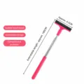 Telescopic car rearview mirror wiper stainless steel glass squeegee cleaning tool - 5-Section Approx. 80cm / Pink