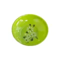 Green melamine small sauce dish with floral pattern, perfect for household and restaurant use. - White Daisy