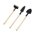 Mini gardening tool set with wooden handle and metal head for succulent planting and soil work. - 3-Piece Gardening Set (Small)