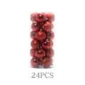 Set of 24 red Christmas ball ornaments in mixed finishes for holiday decor - 4cm (24pcs Set) / Red