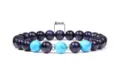 8mm Blue Sandstone Turquoise Yoga Bracelet Beaded DIY Jewelry Fashion Charm Bracelet - Style 5