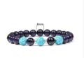 8mm Blue Sandstone and Turquoise Lava Stone Yoga DIY Beaded Bracelet Fashion Jewelry - Style 2