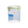 Klare Plastik-Vorratsdose mit grünem Deckel, 800 ml Fassungsvermögen und Skala für die Küche. - 800ML / Hellgrün