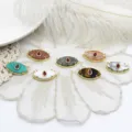 Verschiedene bunte Augen-Anhänger aus Naturstein mit rotem Tropfen für DIY-Schmuck - Augenform (M0584) / 11.7*22.3mm / Grün