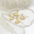 Elegantes Set mit 4 Mini-Ginkgoblatt-Anhängern in Gold für DIY-Halsketten und Armbänder - Ginkgoblatt (8.3x11.3mm) / 4 Stück/Packung / Gold