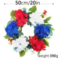Ghirlanda di ortensie artificiali rossa bianca blu per decorazione porta - Rosso Bianco Blu (Sacchetto OPP)