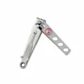 Portable stainless steel nail clipper with floral pattern, compact size for daily home use. - Hollow Nail Clipper with Scoop