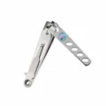 Stainless steel nail clipper with floral pattern and nail file portable manicure tool 7.5cm - Large Hollow Nail Clipper with Scoop