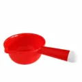Pelle a eau en plastique rouge avec long manche, outil de bain et de cuisine durable - Très grande louche à eau à col rond