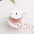 Elegant pink sheer ribbon roll with gold glitter wavy lines and specific dimensions shown - 6.3cm Wide 9.1m Long / Pink