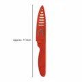 Portable stainless steel fruit knife with protective red sheath, compact kitchen tool. - Portable Fruit Knife / Bright Red