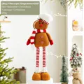 Handcrafted retractable gingerbread man plush doll for festive Christmas home decor, 55cm - Telescopic Boy Style