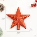 Puntale per albero di Natale stella rossa glitterata, altezza 14,5 cm, decoro - Stile con paillettes / Piccolo (14.5CM) / Rosso