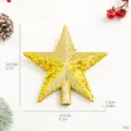 Elegante puntale per albero di Natale a stella dorata glitterata da 14,5 cm di dimensione - Stile con paillettes / Piccolo (14.5CM) / Oro