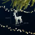 Iridescent white reindeer Christmas tree hanging ornament with 14.5cm height dimension - White Reindeer / Iridescent Pearlescent
