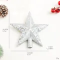 Punta per albero di Natale a stella glitterata argento 14,5 cm decorazione a stella - Stile con paillettes / Piccolo (14.5CM) / Argento