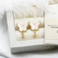 Vista dettagliata di orecchini a farfalla con cristallo sfumato rosa e oro. - Zirconia Butterfly 1 Pair (17.7*24.7mm) / Rosa