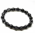 Schickes 8mm schwarz-weißes Marmormuster Yoga Perlenarmband mit echten Abstandshaltern. - Schwarz-Weißes Muster