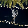 Clear acrylic ballerina Christmas tree ornament with golden sequins 15.5cm - Ballet Dancers