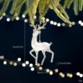Elegant transparent acrylic reindeer ornament with gold sequins for Christmas tree decor - Elk