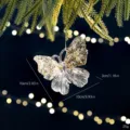 Clear acrylic butterfly ornament with gold sequins for festive Christmas tree decoration - Butterfly
