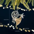 Transparent acrylic angel ornament with gold sequins for Christmas tree decor - Horn