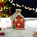 Decorative light-up gingerbread snow house Christmas ornament for holiday desktop - Red House Musical Box