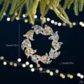 Clear acrylic Christmas wreath hanging ornament with gold sequins 12cm diameter size - Flower Garland