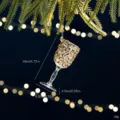 Gold sequin wine glass Christmas ornament with clear acrylic stem for festive tree decoration. - Cup