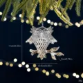 Exquisite transparent acrylic owl Christmas tree ornament with gold sequins 11x12.5cm - Owl