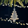 Elegant transparent acrylic Christmas tree ornament with gold sequins, 12.7cm tall - Tree