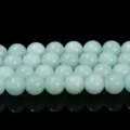 Mint green imitation Amazonite chalcedony round beads for DIY jewelry making - Round Beads / Approx. 4mm (Approx. 90 Pcs) / Sky Blue