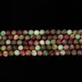Natural green and red patterned stone round beads for professional DIY jewelry making - 90 Pieces/Pack (4mm) / Natural Green Pattern Stone
