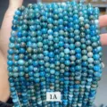 Perles rondes en apatite bleue naturelle de 6mm pour la création de beaux bijoux - 6mm (env. 60pcs) / Apatite Naturelle 1A