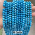 Perles rondes en apatite bleue naturelle de 6mm pour la création de bijoux DIY - 10mm (Environ 37 perles) / Apatite Naturelle 5A Couleur Larimar