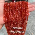 Strand of faceted natural red agate round beads for DIY jewelry making accessories - 2mm (Approx 180pcs) / Faceted Natural Red Agate